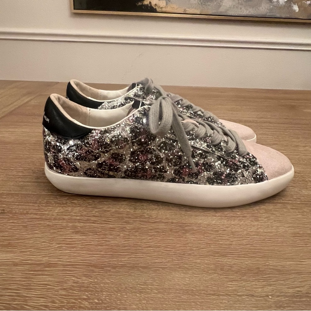 Sam Edelman Glitter Kids Sneakers - Silver and Pink